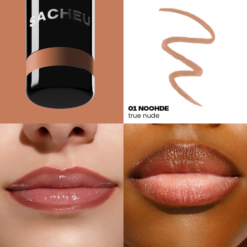 Sacheu Lip Liner STAY-N Peel Off Lip Stain - Long Lasting Matte Lip Tattoo Transfer Proof Lipstain Infused with Hyaluronic Acid & Vitamin E for All Skin Types - Vegan & Cruelty-Free, nOOHde - Image 2